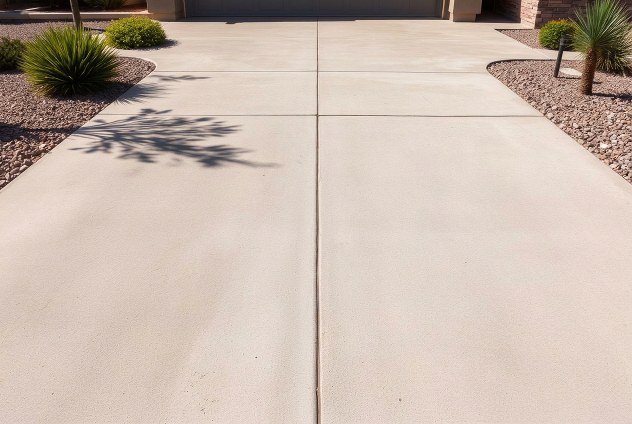 Las Vegas concrete driveway after professional cleaning